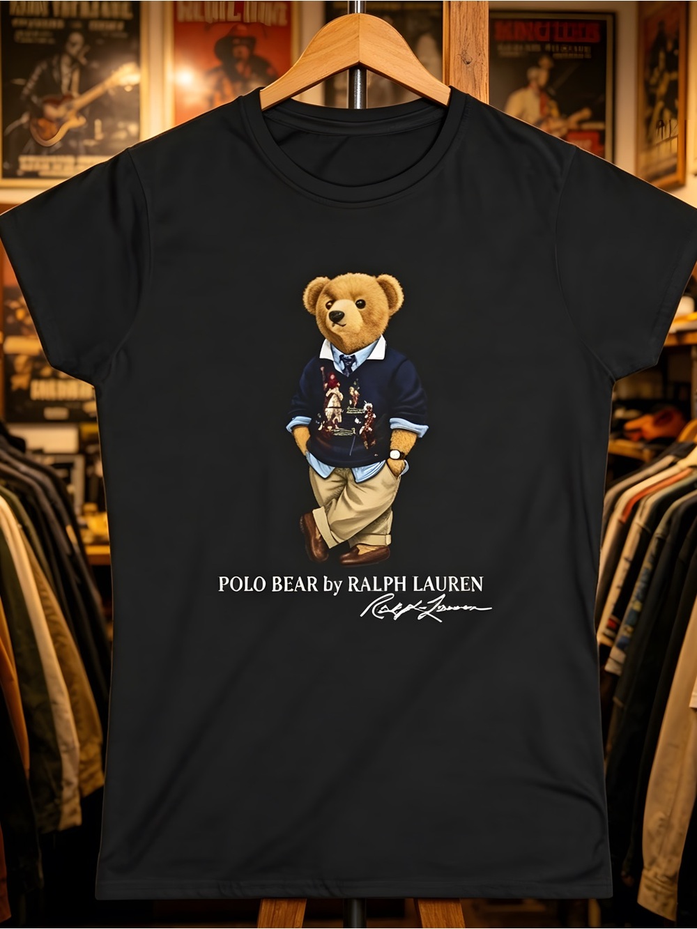 Polo Bear T-Shirt Pluppy Black Tee